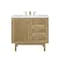 James Martin Vanities Laurent 36in Single Vanity, Light Natural Oak w/ 3 CM Ethereal Noctis Top 545-V36-LNO-3ENC - alternate 1